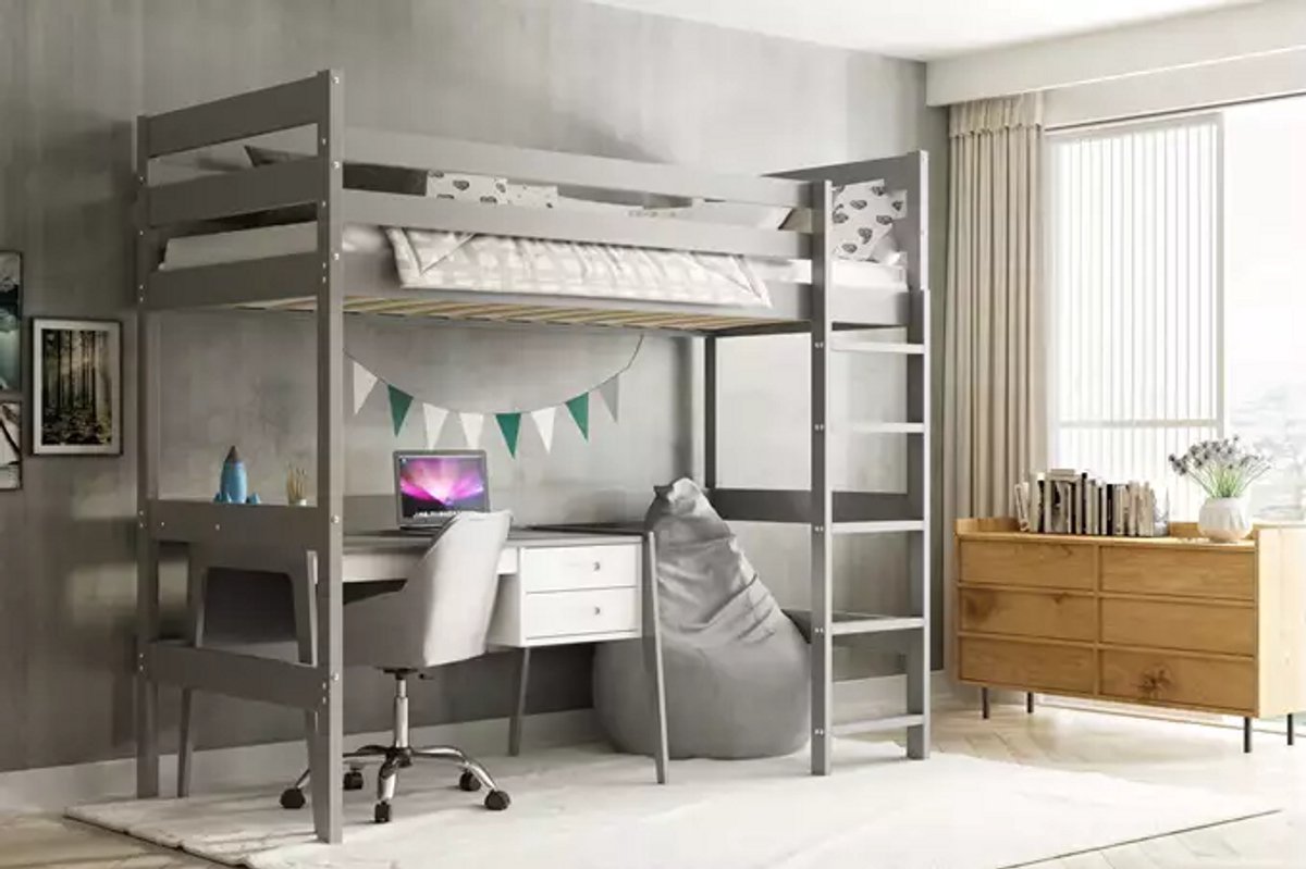 BMS - Bunk Bed - 90x200 - Met Matras - Grafiet