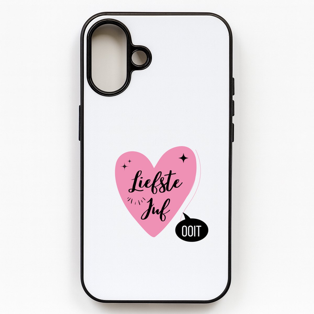 Hacebo® - Liefste juf ooit telefoonhoesje - Juf - beste juf - telefoonhoesjes - school - verjaardagscadeau - afscheidscadeau - kado - gift - hoesje geschikt voor iPhone 16