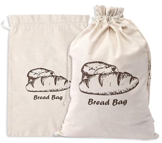 AH® Linnen broodzakken, 3-delige set, 3 x linnen zakken, 40 x 30 cm, voor het bewaren van brood, ideale broodzak, broodzak, broodzak, broodopslag vers houden
