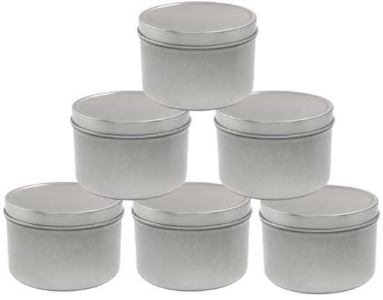 4x 8 oz Metalen Kaarsblikken - Doe-Het-Zelf Kaarsencontainers met Deksel