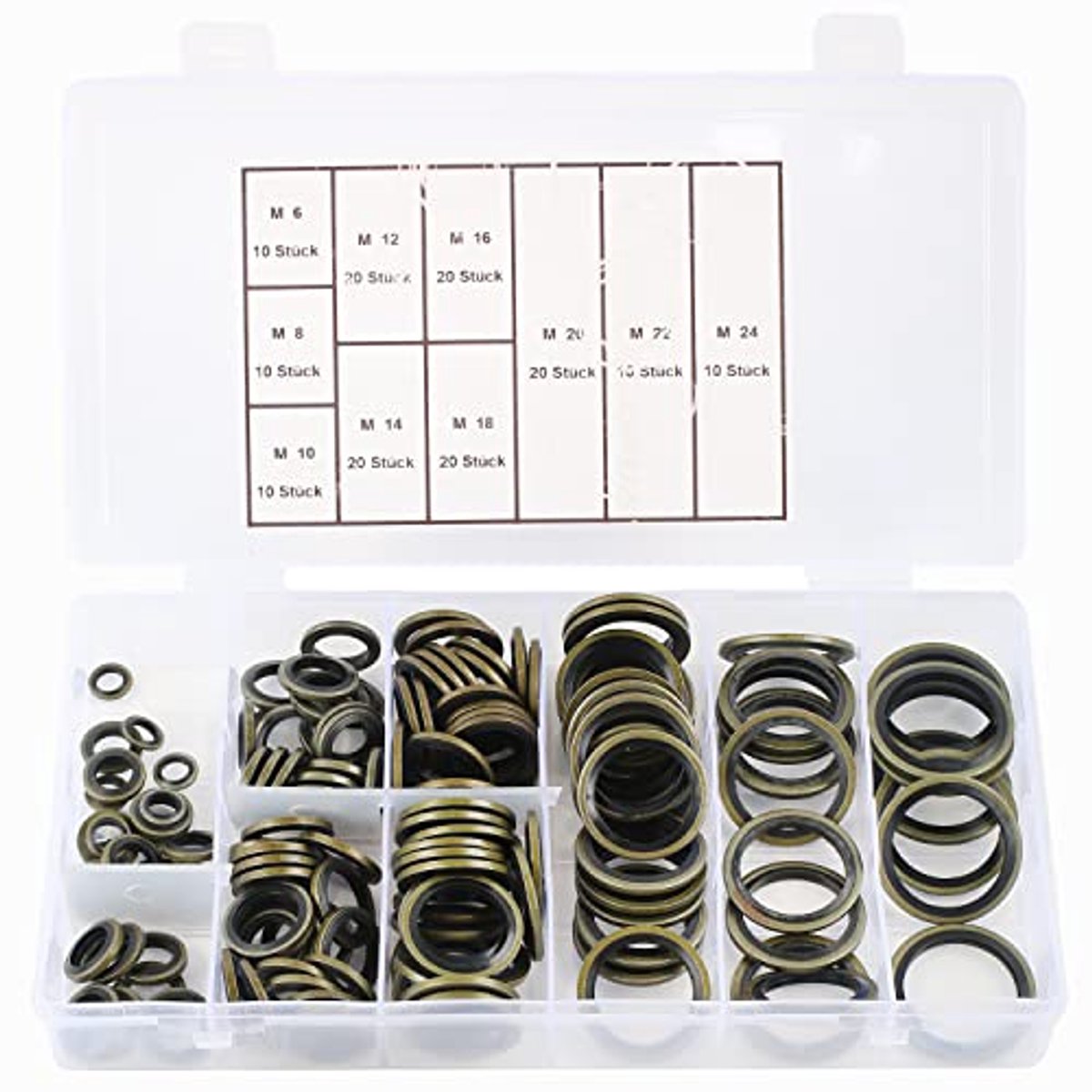 150 stuks Hydraulische Afdichtringen M6-M24 met Rubberen Lip voor Schroefdraad en Flensverbindingen