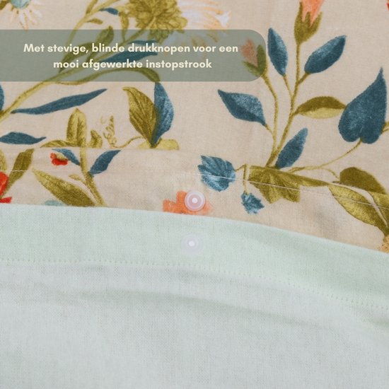 Luxueuze Terschellinger Flanellen Winter Dekbedovertrekset - Veldbloemen Vintage - Voor Ultiem Comfort en Warme Nachten - 140x200/220 cm van Merkloos — afbeelding 5