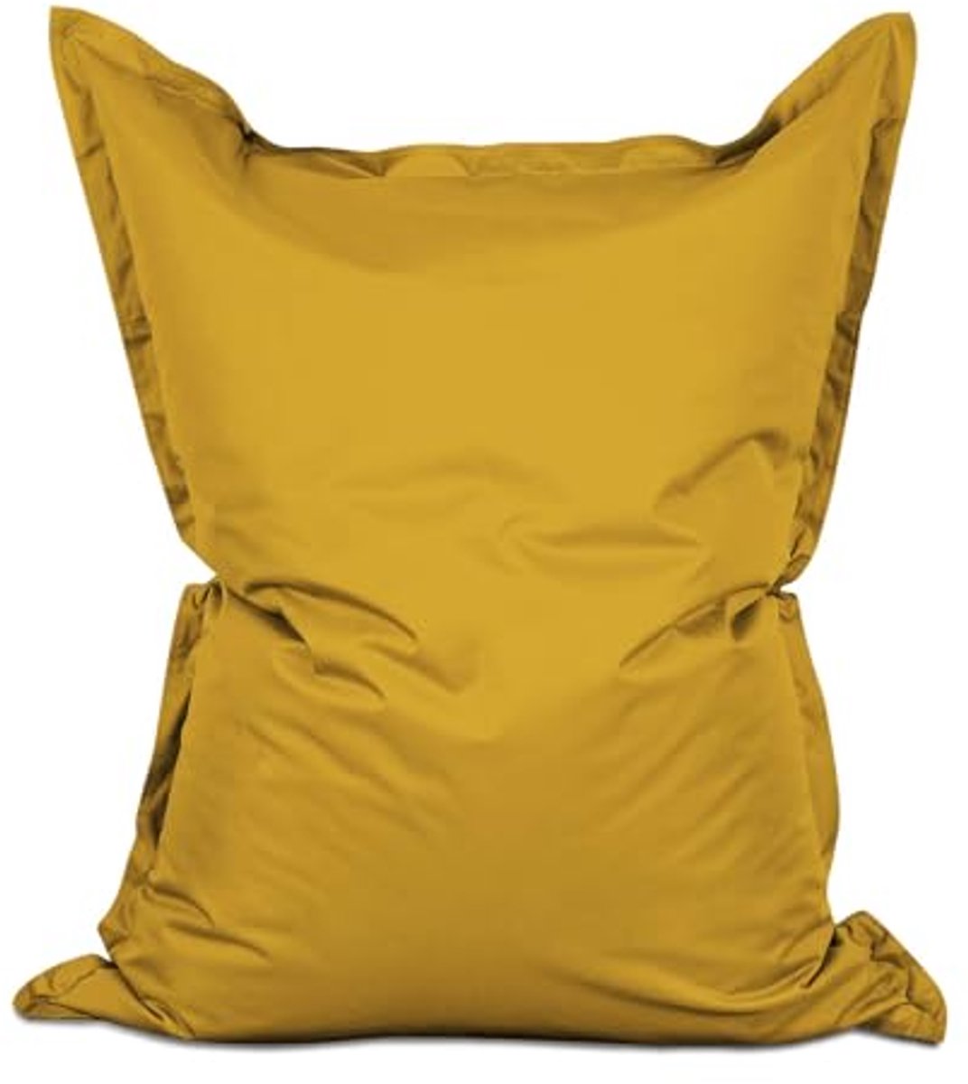 Giant Zitzak XXL 140x180 cm | Waterdicht Ligkussen voor Binnen en Buiten | Aanpasbare EPS-Parels en Wasbare Overtrek | Mosterdgeel