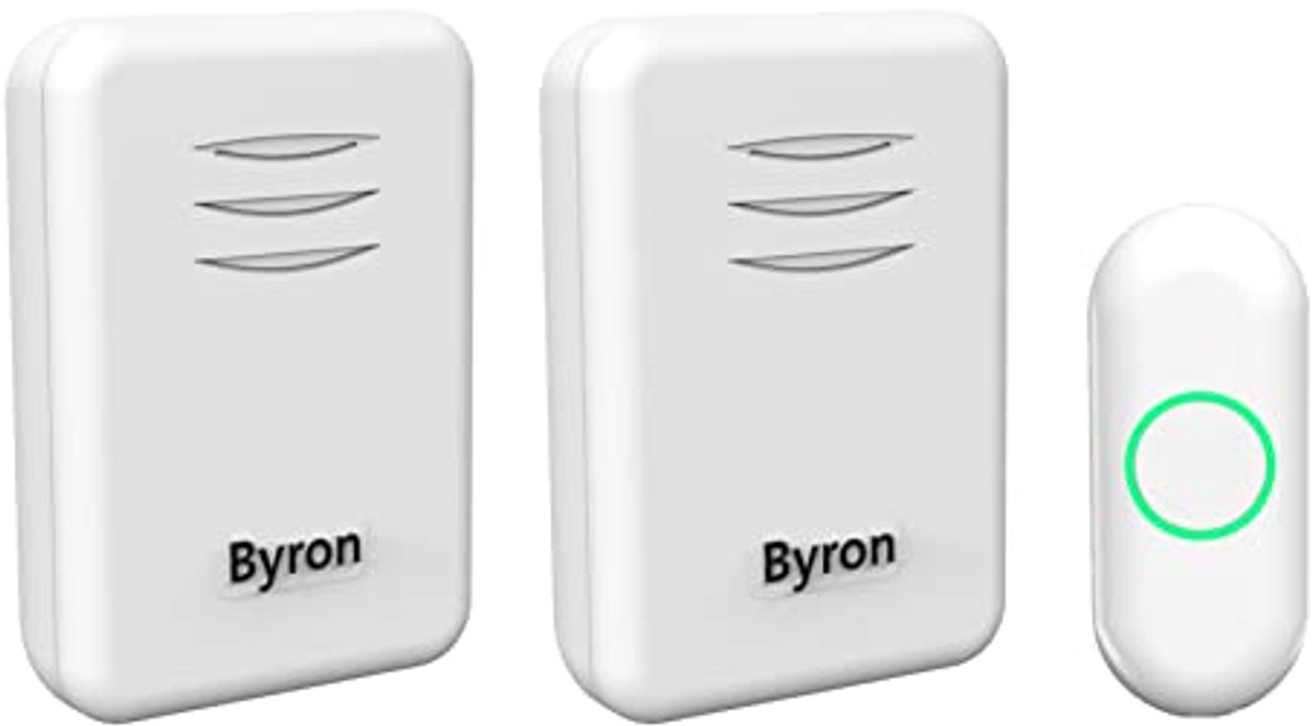 Draadloze deurbel met 16 melodieën, 150 m bereik, batterij- en netvoeding, Wit