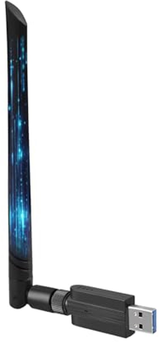 Dual-band WiFi USB Stick tot 1300 Mbps met 5dBi Antenne voor Pc