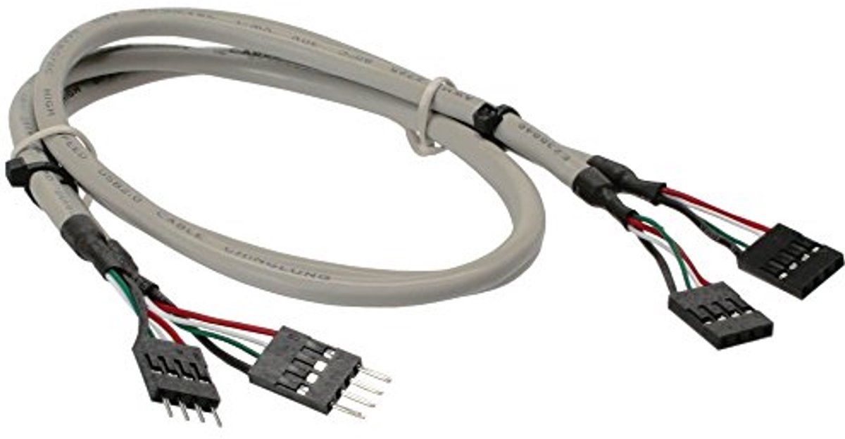 USB 2.0 Intern Verlengkabel met 2 x 4-polige Stekker - 0,6 m
