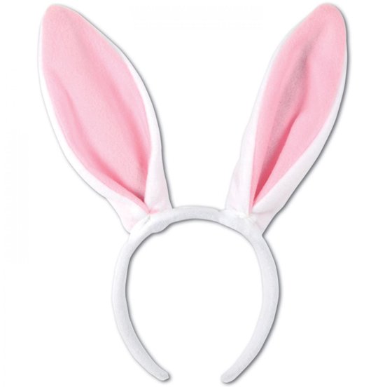 Oreilles de lapin blanches et roses pour adultes