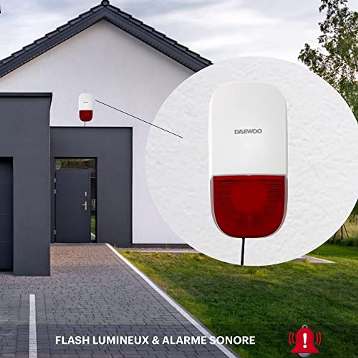 Draadloze buitensirene met batterijback-up en 105Db geluidsniveau