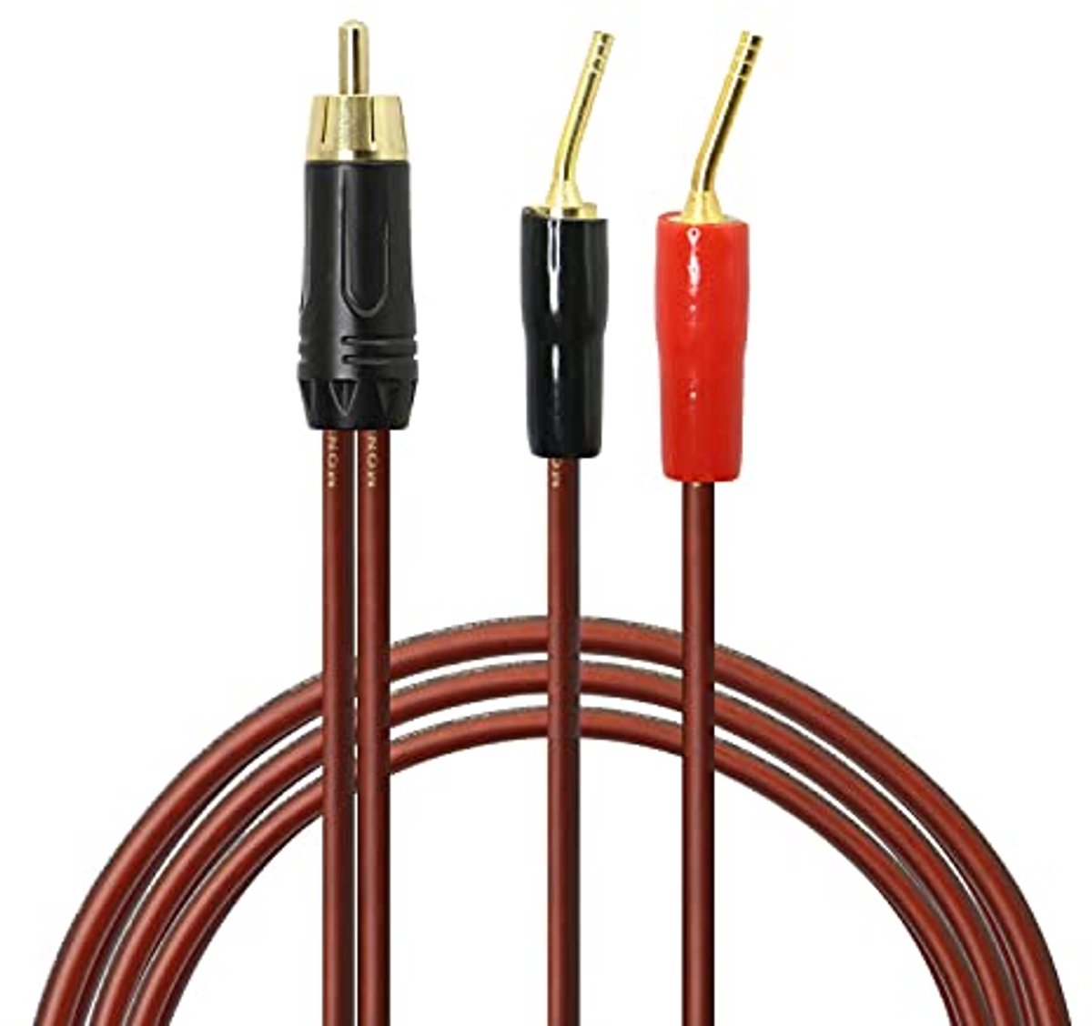 RCA naar Banaan Pin Type Plug Speaker Kabel - Vergulde Mannelijke Stekker voor Versterker en Subwoofer (2M)