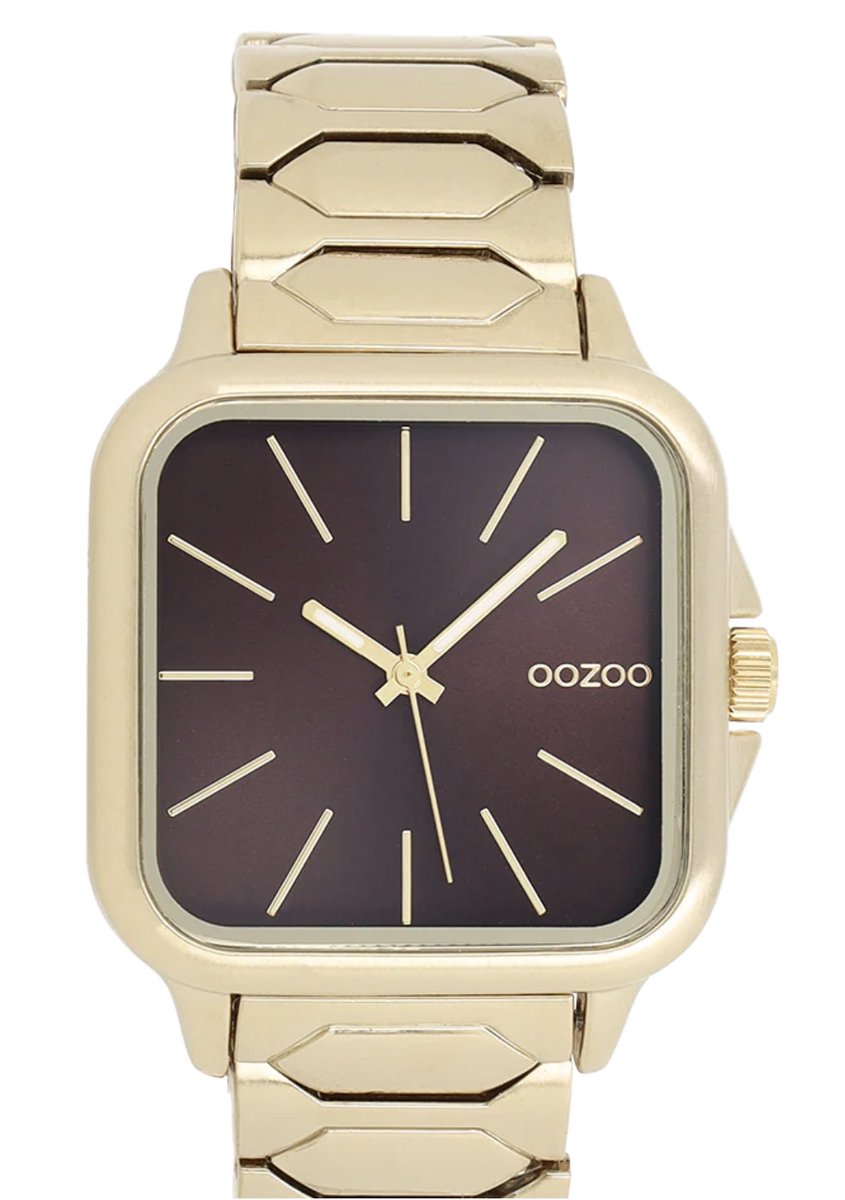 OOZOO Timepieces - Goudkleurige horloge met roestvrijstalen armband - C11607