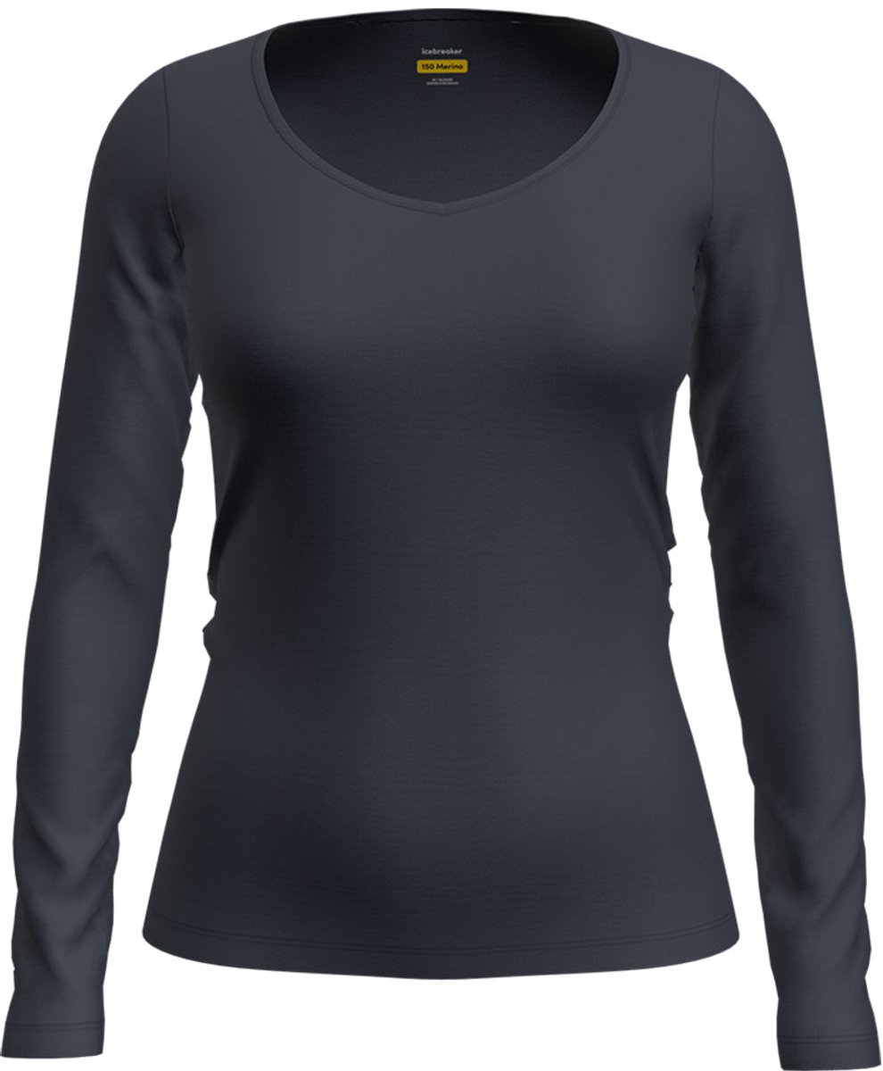 Icebreaker Merino 150 Siren Sweetheart Lange Mouwen Basislaag Zwart S Vrouw