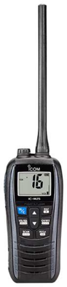 Icom Ipx7 Ic-m25 Euro Blue Draagbare Maritieme Vhf-radiozender 5w Zwart