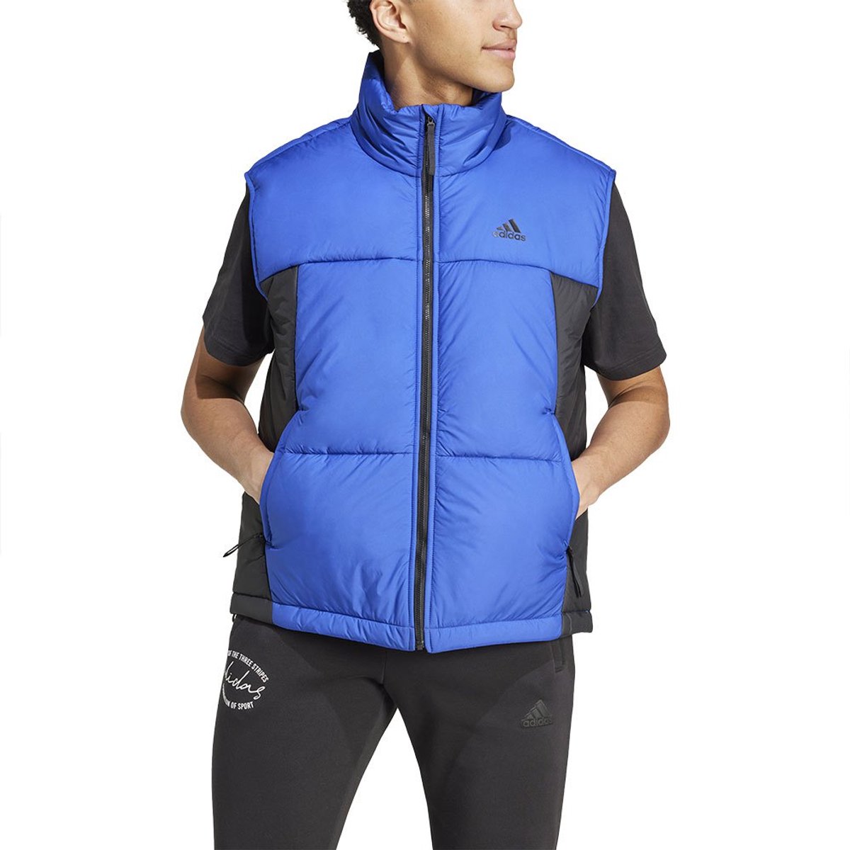 Adidas 3 Stripes Puffy Vest M Man Blauw