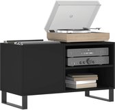 Meuble pour platine vinyle - Meuble pour disques vinyle - Support pour platine - Étagère Vintage - Zwart