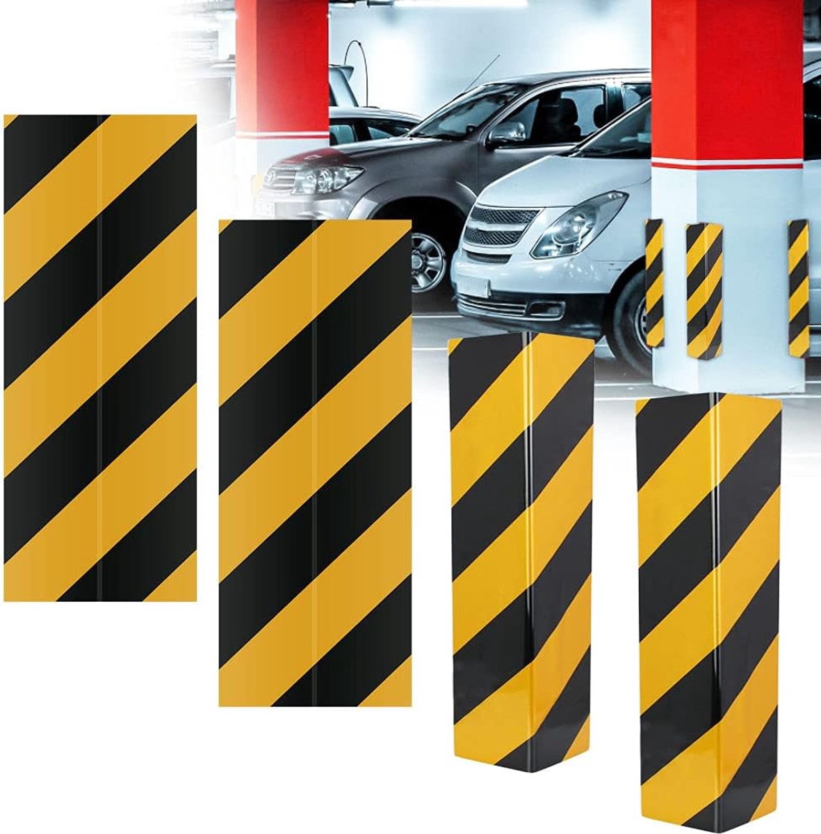 Image of 4 STUKKEN Plakbare Garagehoekbeschermers Garage Muurbescherming 40cm Garage Muur Schuimbescherming Garage Anti-bots Bescherming Muurrandbeschermers voor Pijlers, Hoeken