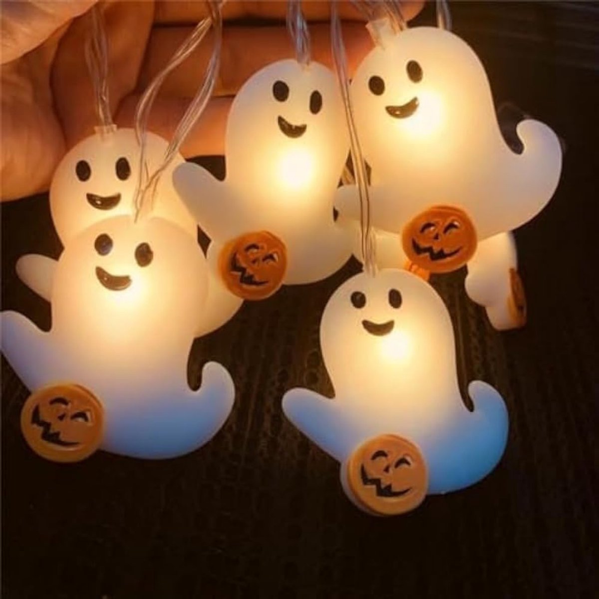 Lichtsnoer - Halloween decoratie - Halloween Lichtslang - Batterij Aangedreven Warm Licht - Sfeervolle Feest Decoratie - Halloween LED Lichtsnoer Pompoen Decoratie - Halloween Verlichting voor Binnen & Buiten - 4.5m 30 Lampjes — cadeau in Wonen & Interieur - foto 6