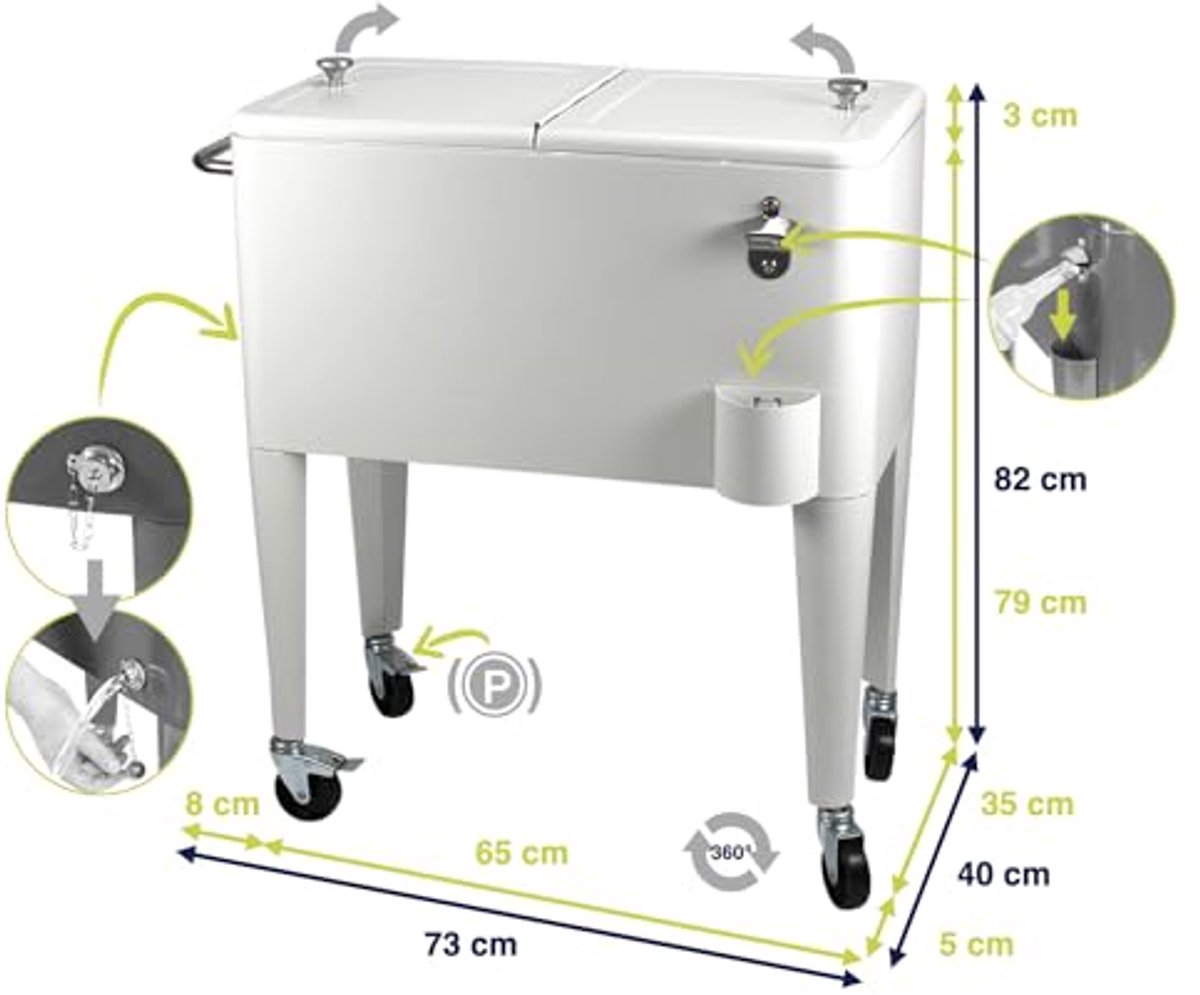 Ruime koelbox voor feestjes - ideale drankkoeler met wielen