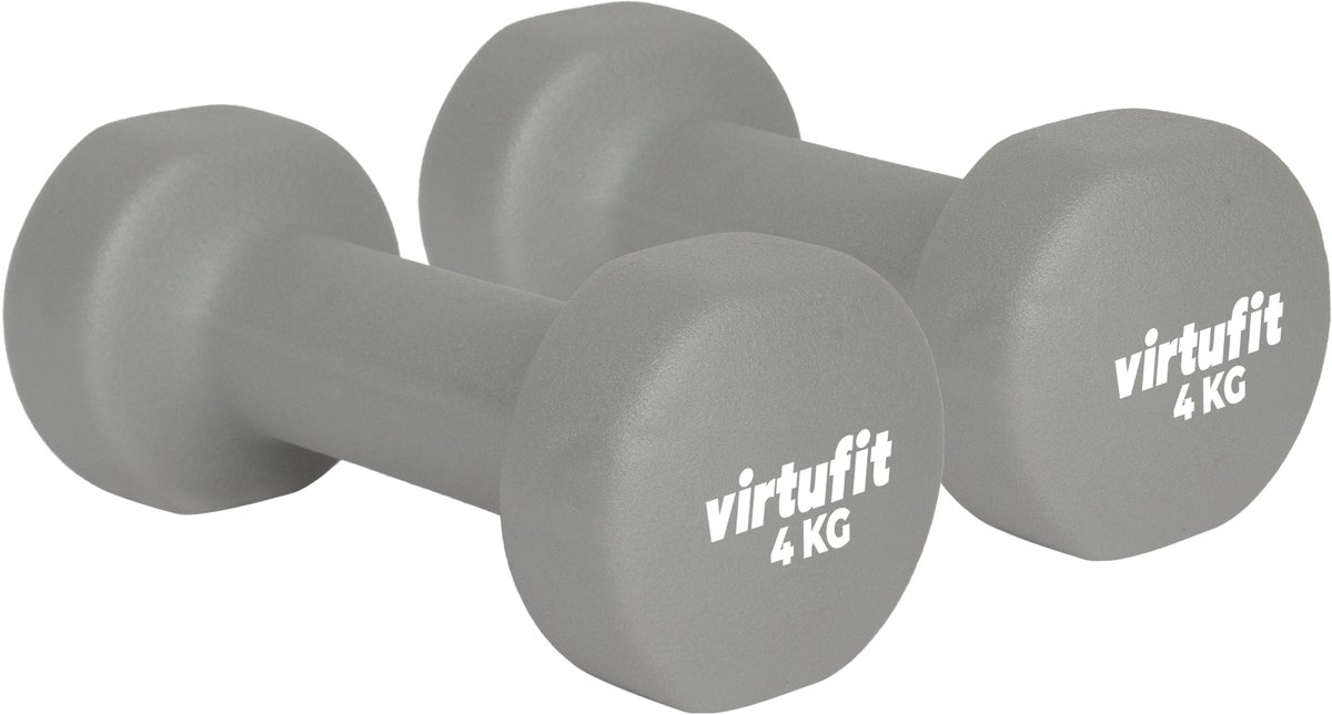 VirtuFit Vinyl Dumbbell Pro - Gewichten - Fitness - 4 kg - Blauw
