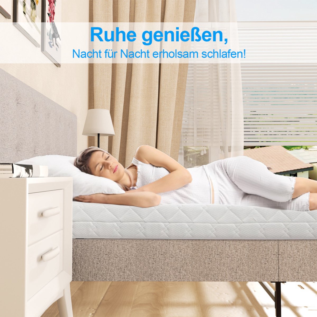 Bedframe Bed Tweepersoonsbed 120x200 cm Met Hoofdbord Massief Houten Lattenbodem Draagvermogen 350 kg - Grijs — cadeau in Cadeau-ideeën - foto 8