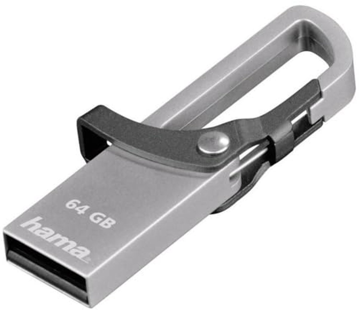 64 GB USB-stick met karabijnhaak - Gegevensstick met 15 MB/s overdrachtssnelheid