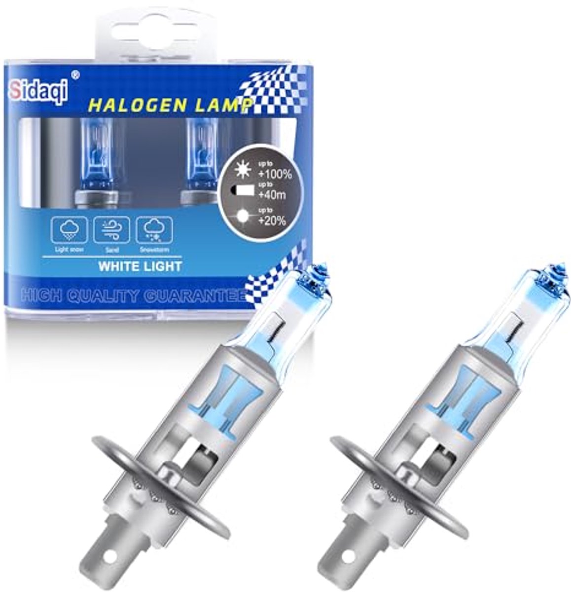 H1 55W Halogeen Koplampen Vervanging – Hoge Helderheid en Lange Levensduur, 2 Stuks