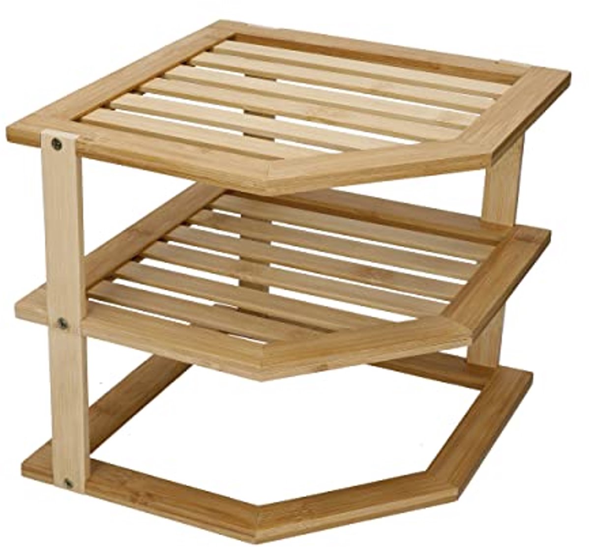 Bamboe Keuken Hoekopbergplank met 3 Niveaus