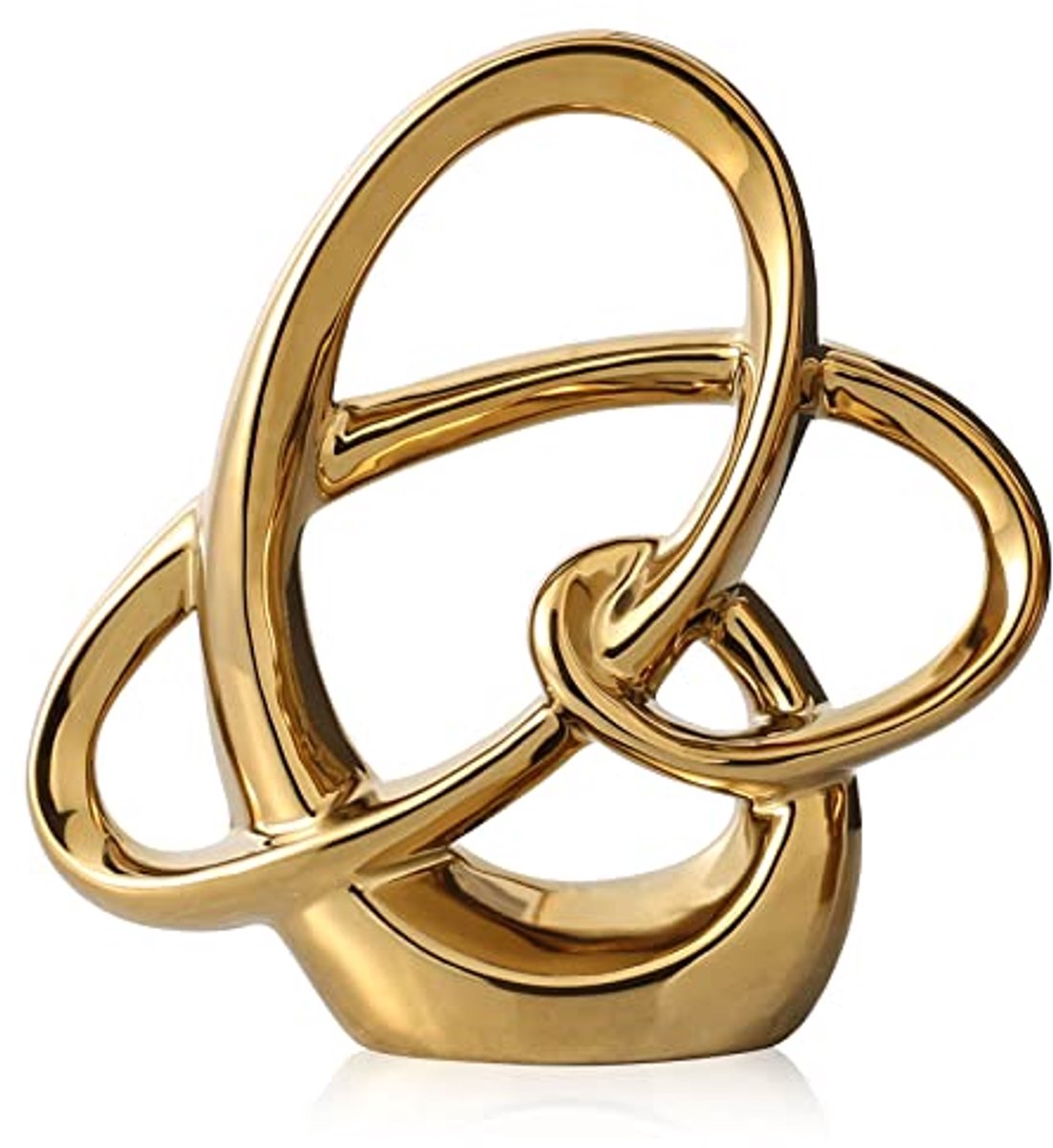Moderne Gouden Decoratie Keramieken Standbeeld - Abstracte Home Accent en Tafelfiguur voor Woonkamer, Slaapkamer, Badkamer, Kantoor, Plank, Vensterbank - Bruiloft, Koffietafel, Dinertafel Centerpiece Versiering
