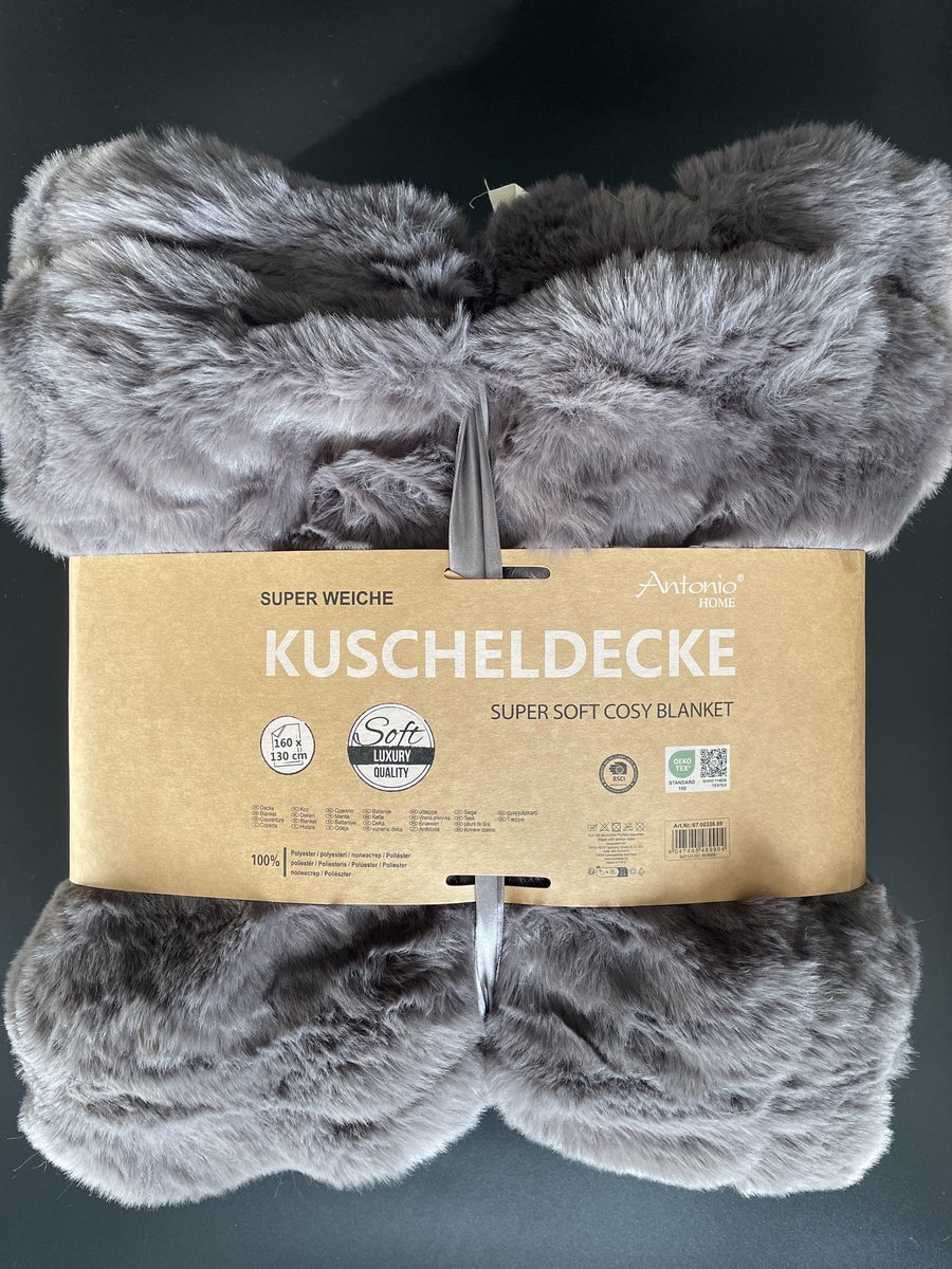 Superzachte plaid / deken 160x130 cm – luxe microvezel woonplaid – knuffeldeken / pluche deken - Antraciet