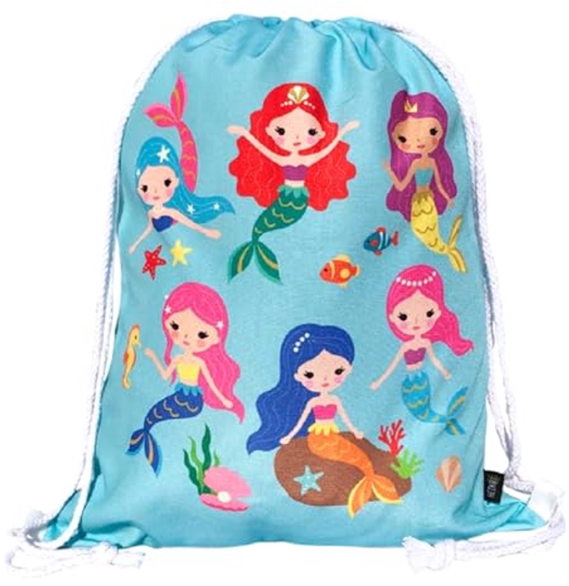 Tote Bag voor Meisjes - Zeemeermin Design, 40 x 32 cm, Dubbelzijdig Bedrukt, Machinewasbaar, Ideaal voor Sport, School en Vrije Tijd
