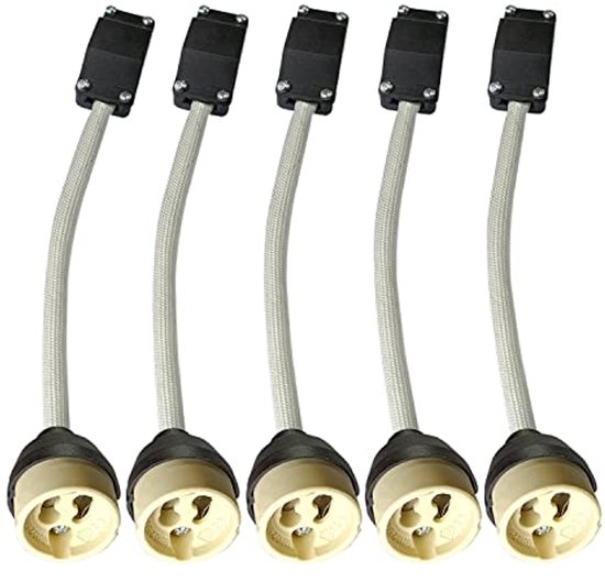 10x GU10 fitting geïsoleerd | 15 cm kabel | Keramisch | GU10 lamphouder 10x GU10 fitting geïsoleerd | 15 cm kabel | Keramisch | GU10 lamphouder