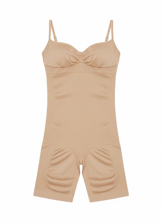 TAFUER - Shapewear Dames Bodysuit - Corrigerend Ondergoed - Buik, Taille en Heup Ondersteuning - Comfortabel en Elastisch - Beige - L/XL - 1 Stuk
