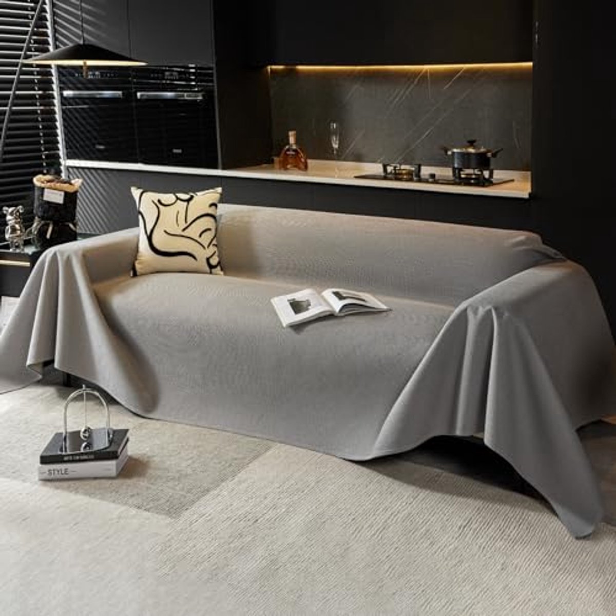 Waterdichte antislip bankhoes voor slaapbanken - 190 x 130 cm - lichtgrijs