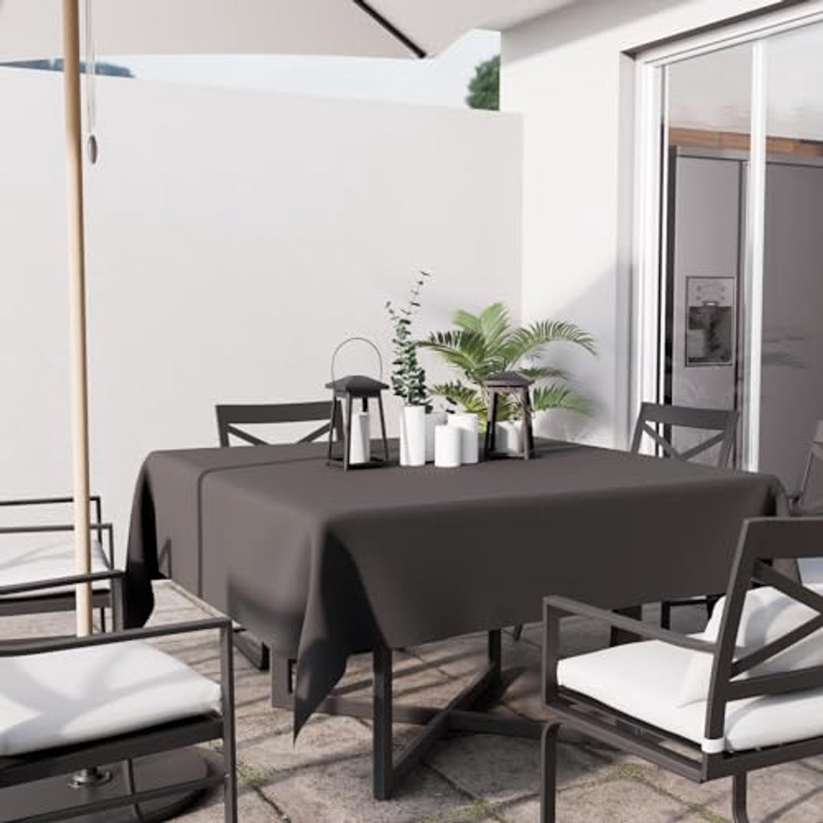 Anti-vlek Tafelkleed van Polyester - Antraciet - 180 x 180 cm, Waterdicht en Duurzaam