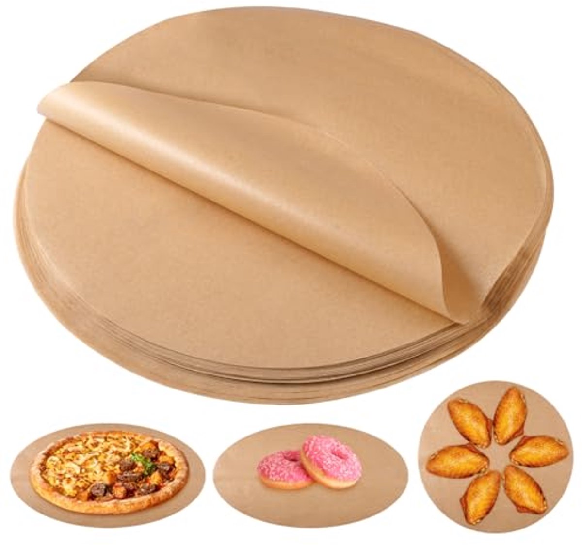 Rond bakpapier 30 cm - 100 vellen - Hittebestendig en antiaanbak - Voor oven en luchtfriteuse