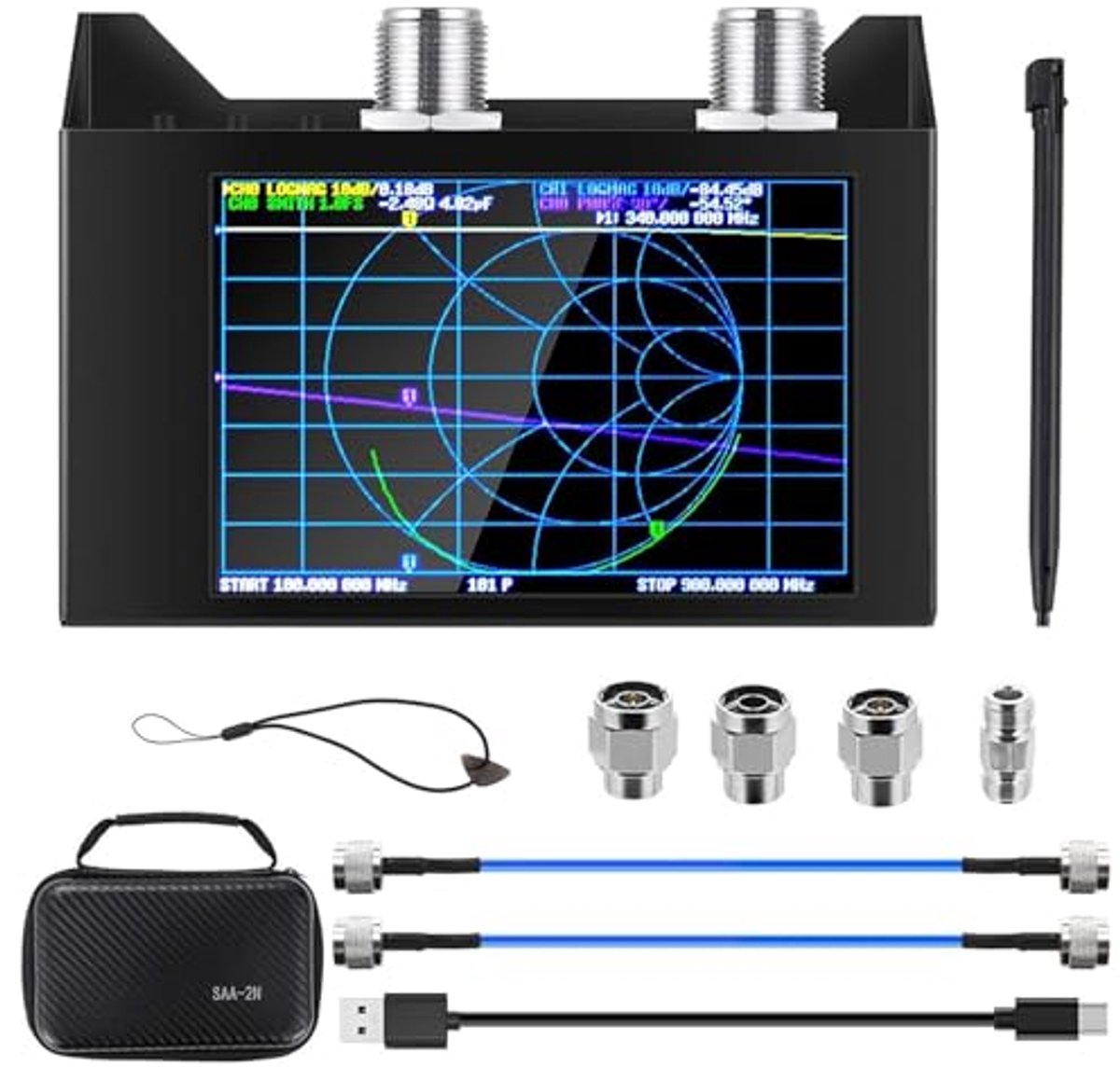 Netwerk Vector Analysator 50 KHz-3 GHz met Touchscreen, RF- en VSWR-metingen
