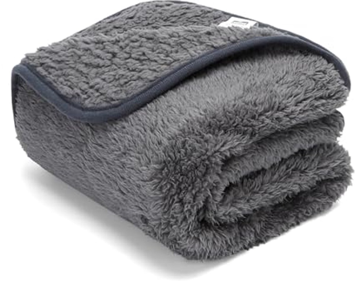 Warme Huisdier Deken voor Honden en Katten - Wasbare Fleece Deken - Geschikt voor Kleine en Middelgrote Huisdieren - Grijs 100x80cm