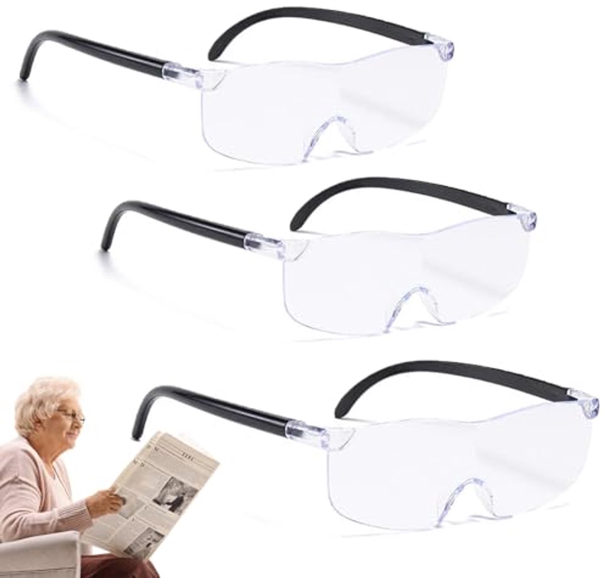 Vergrootglas met 150%, 200% en 300% vergroting - Handheld leesloep met anti-blauw licht