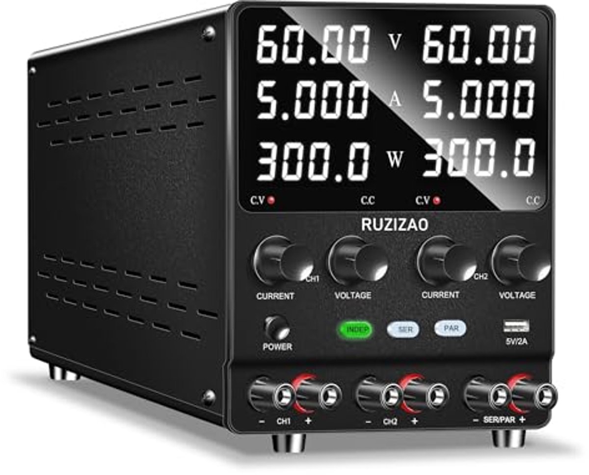 Dual instelbare gelijkstroomvoeding 60 V 10 A / 120 V 5 A - 600 W