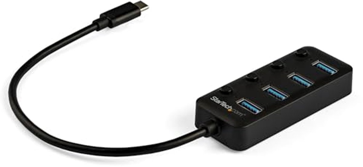Image of 4-poorts USB-C Hub - USB-C naar 4x USB 3.0 Type-A met Individuele Aan/Uit Schakelaars - SuperSpeed 5Gbps