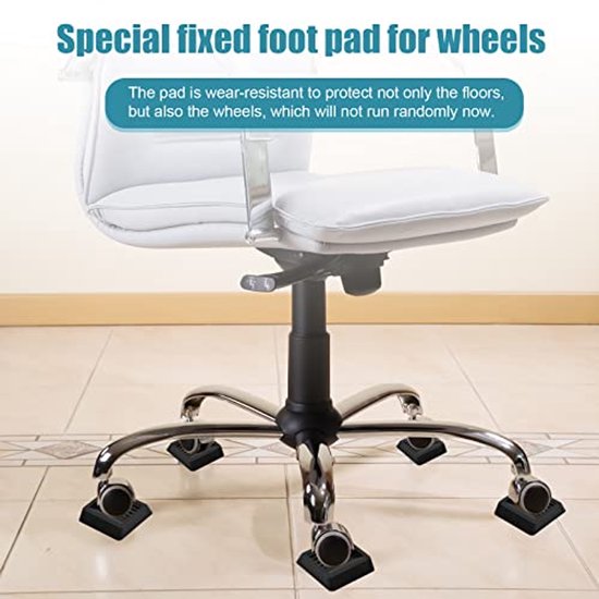 4 Pack Black Non-Slip Rubber Caster Wheels, Floor Protectors for Ch