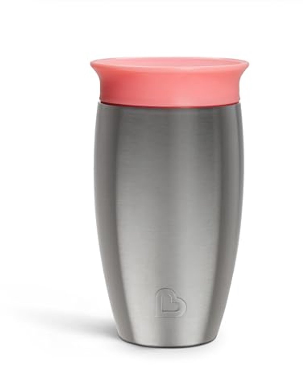 Image of 360 Graden Roestvrijstalen Drinkbeker - 296 ml, Roze, Voor Peuters