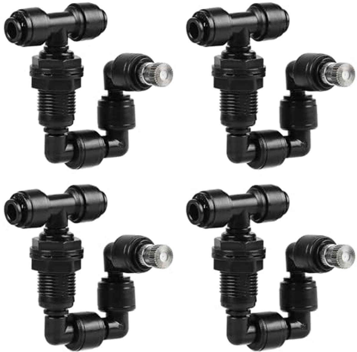 Reptiel Fogger Sproeiers Set van 4 - 360° Verstelbare Mist Sprinkler voor Terrarium