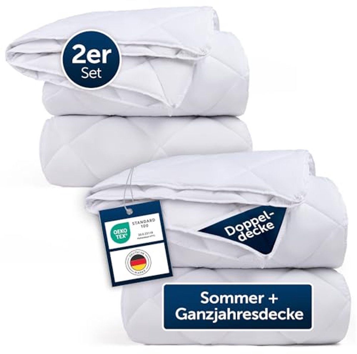 Image of 4 Seasons Duvet 135 x 200 cm - Set van 2 - OEKO-TEX Gecertificeerd en Aanpasbaar