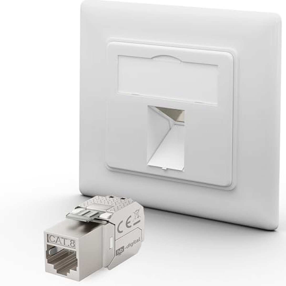 Inbouw CAT 8 Netwerkcontactdoos met Keystone Module - Hoogwaardige Ethernet Aansluiting tot 40 Gbit/s