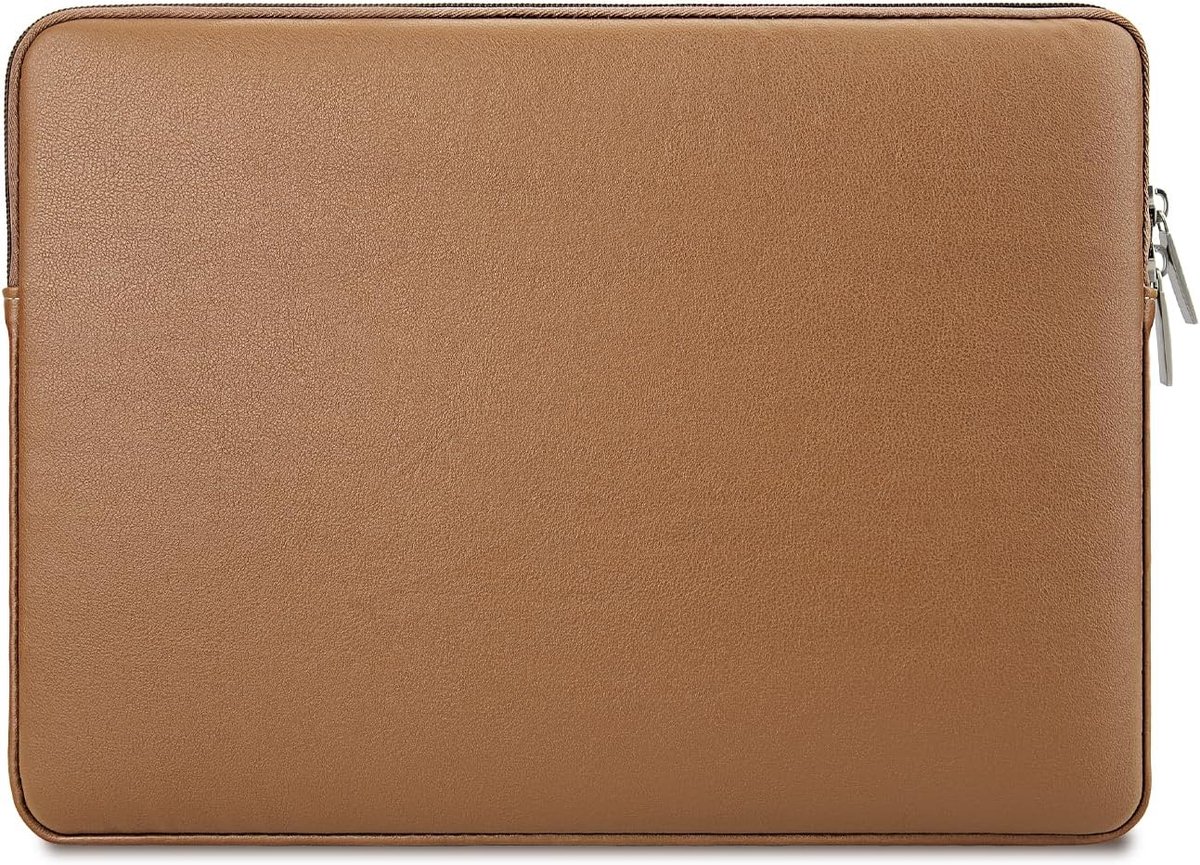 Image of 13 Inch Laptop Sleeve Case Geschikt voor MacBook Air Pro M3 M2 M1 13" Chromebook Notebook 13,3", Beschermende Waterdichte Lederen Laptophoes Slim Gewatteerde Computer Tas, Bruin