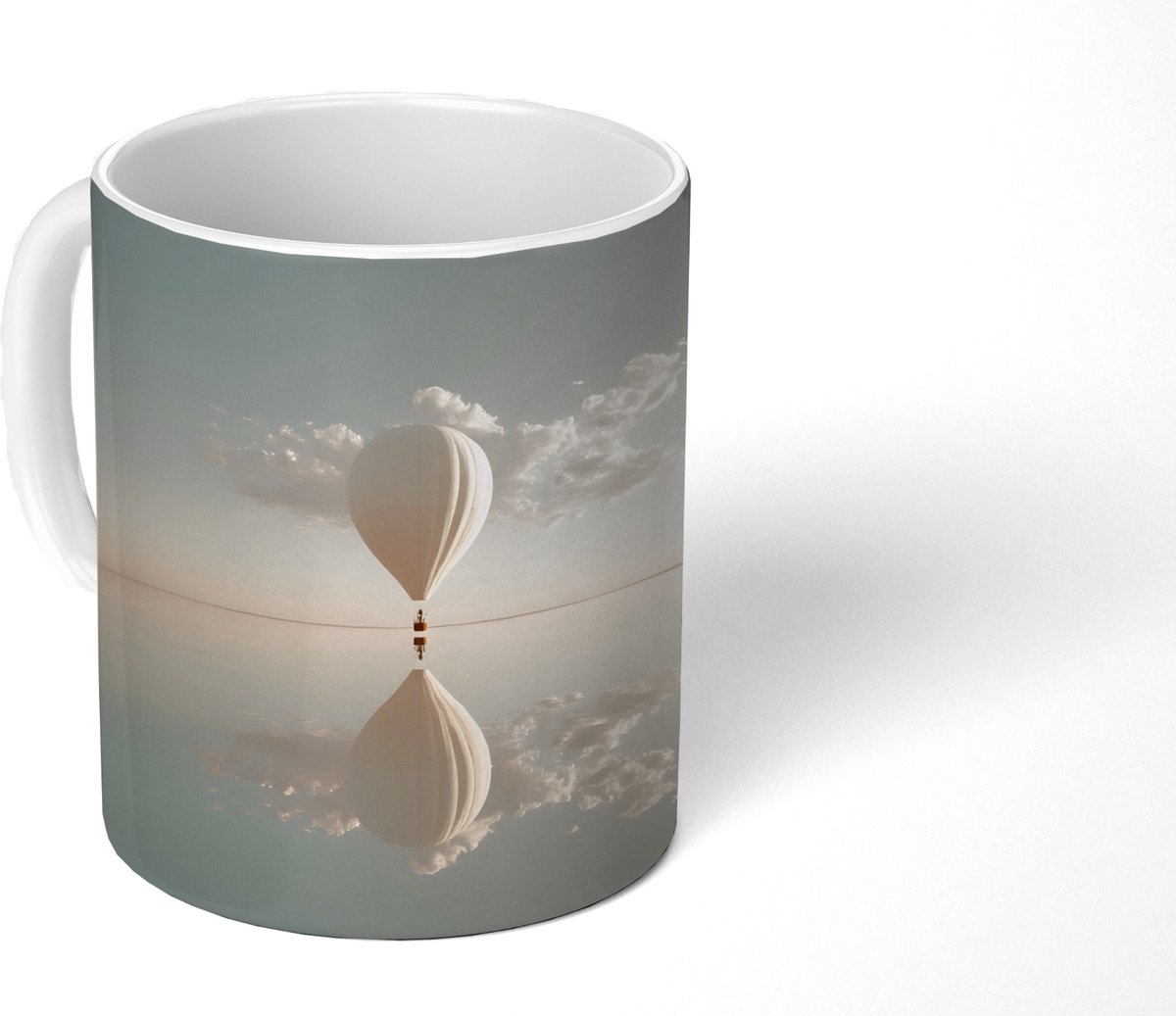Mok - Koffiemok - Luchtballon - Wolken - Water - Blauw - Mokken - 350 ML - Beker - Koffiemokken - Theemok