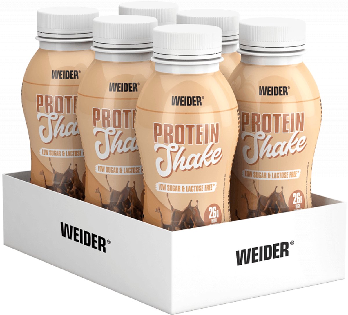 Weider Protein Shake (6x330ml) Milk Chocolate - Eiwitten - Eiwit RTD