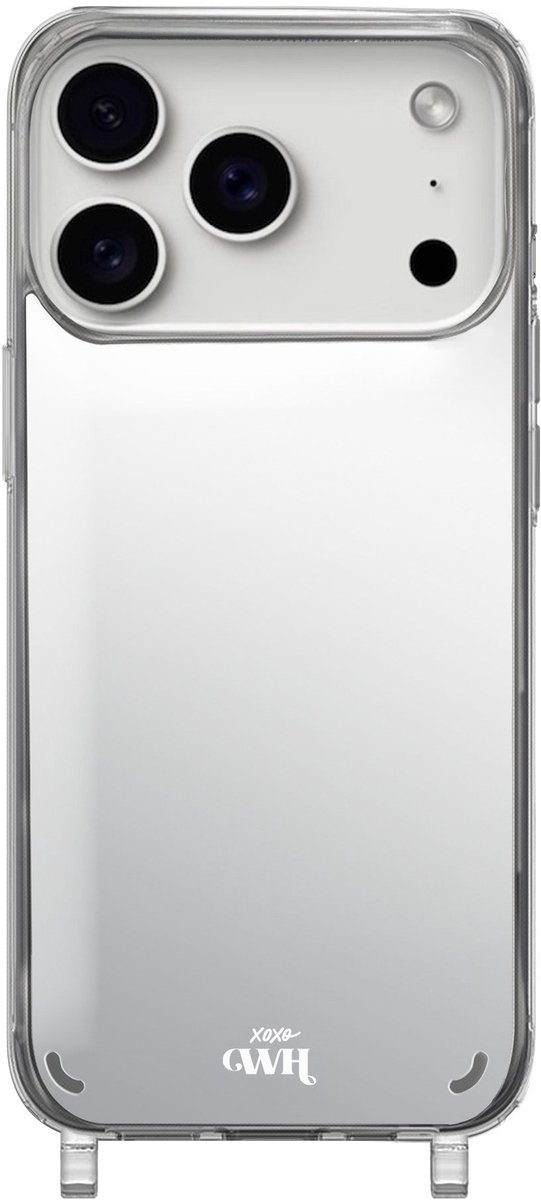 xoxo Wildhearts hoesje met spiegel geschikt voor iPhone 17 Pro case - Hoesje met haakjes geschikt voor telefoonkoord - Mirror Case - Schokbestendige backcover - Spiegelhoesje