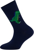 Sokken Ewers - Donkerblauw met T-Rex Dinosaurus Groen-35/38