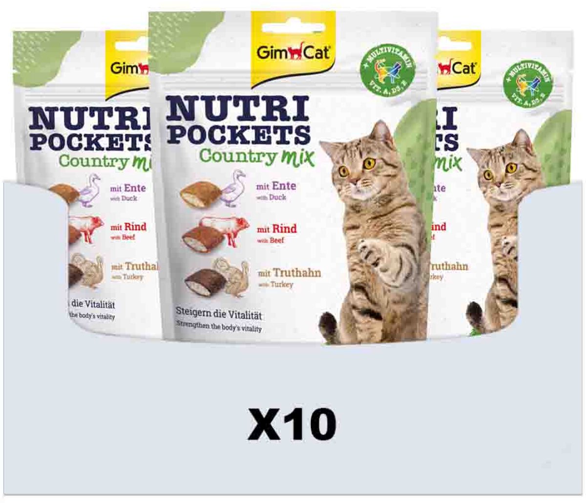 10x GimCat Nutri Pockets Country-Mix 150 gr